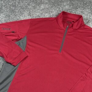 PING Pullover Mens XL Red 1/4 Zip Golf Performance Mock Neck Long Sleeve
